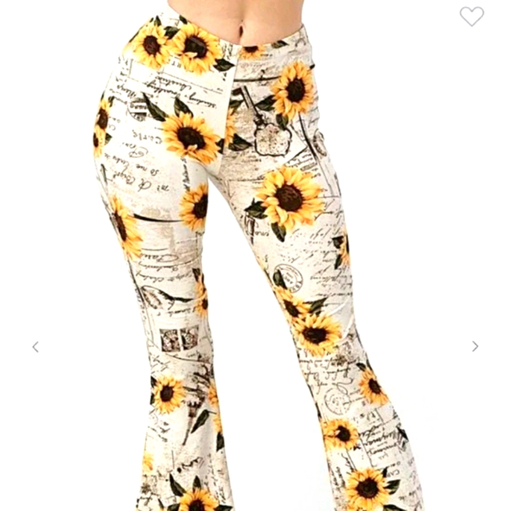 Sunflower Print Pants
